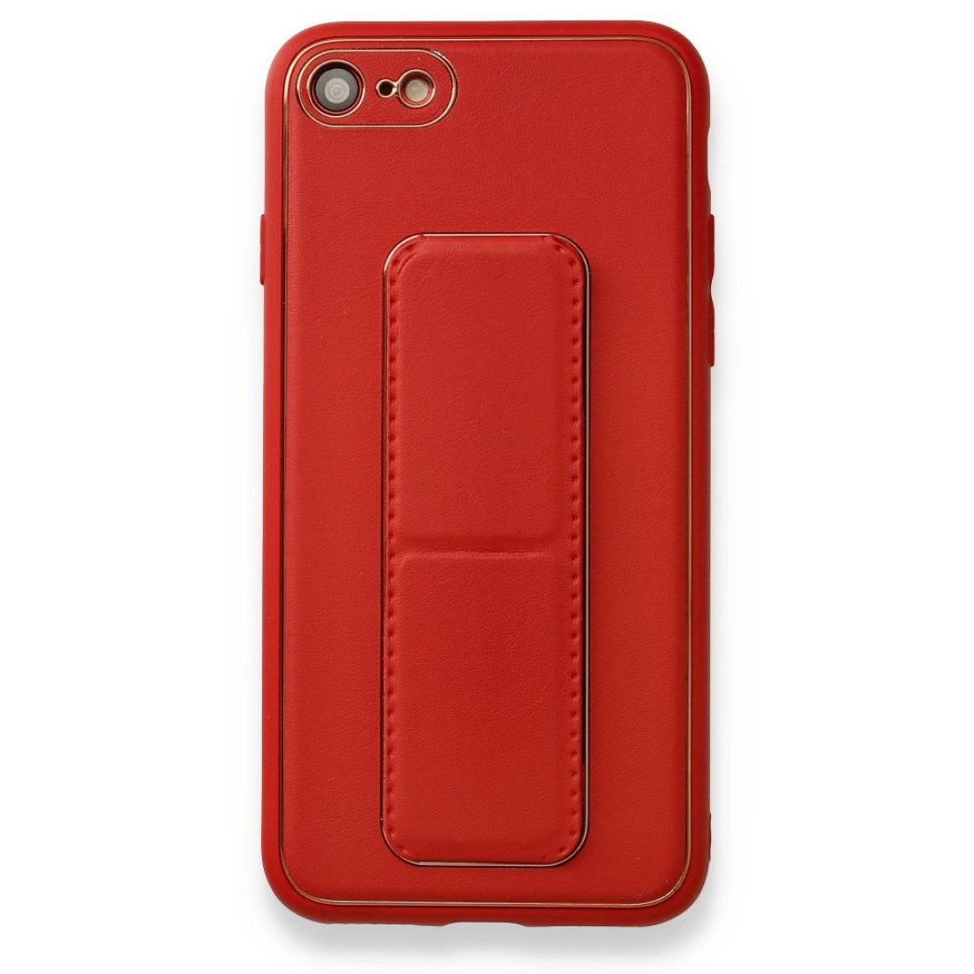 Apple iPhone 7 Kılıf Coco Deri Standlı Kapak - Kırmızı