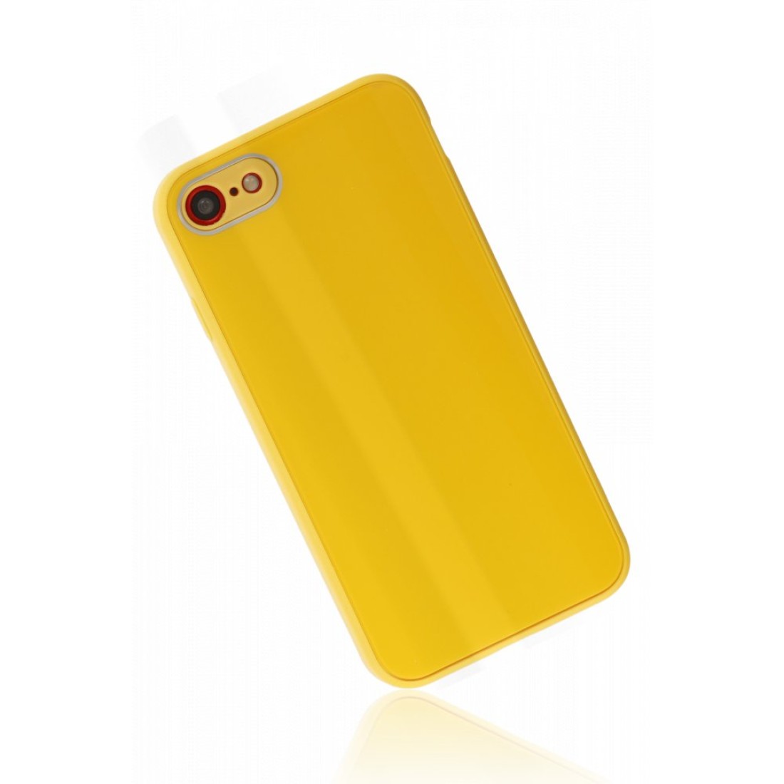 Apple iPhone 7 Kılıf Glass Kapak - Sarı
