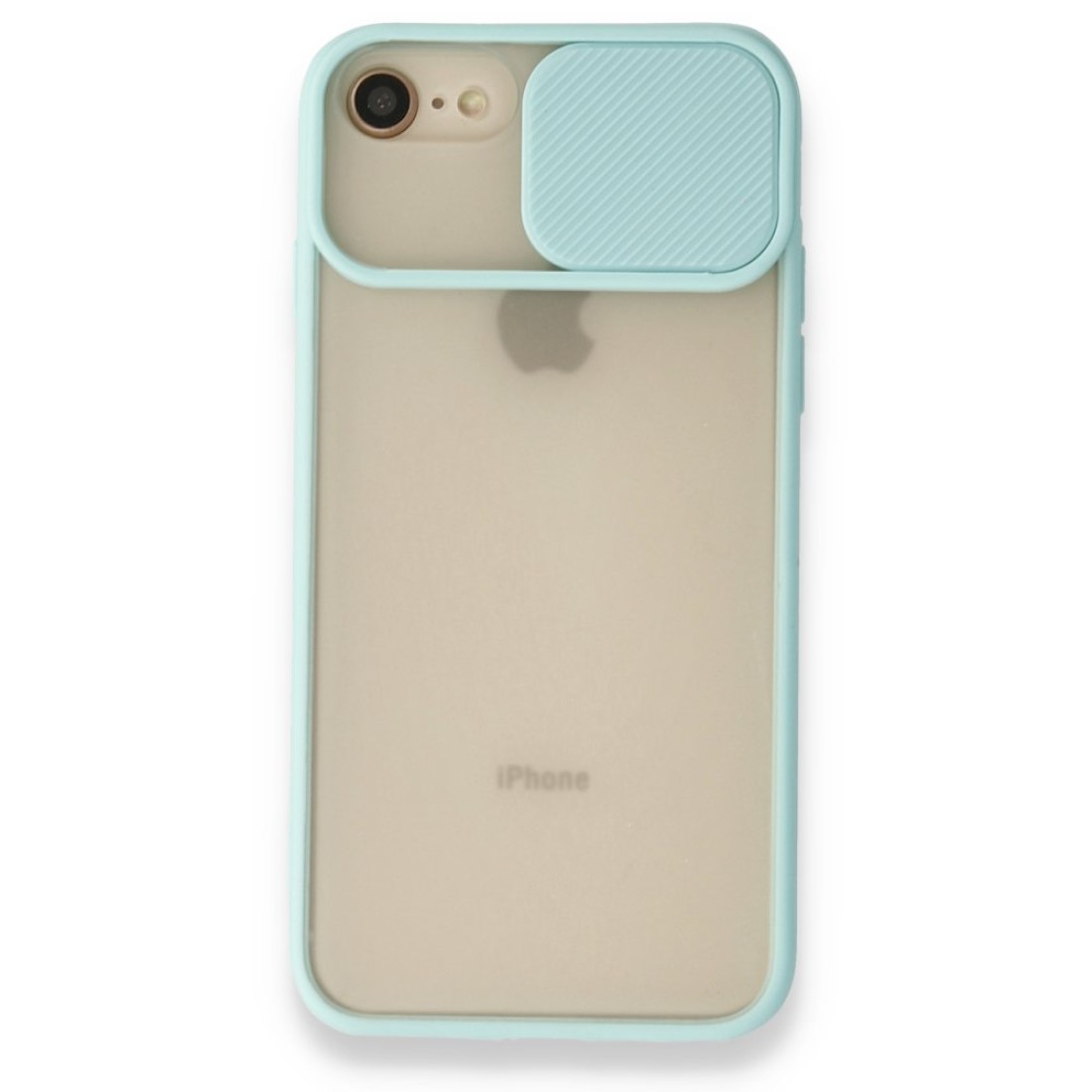 Apple iPhone 7 Kılıf Palm Buzlu Kamera Sürgülü Silikon - Turkuaz