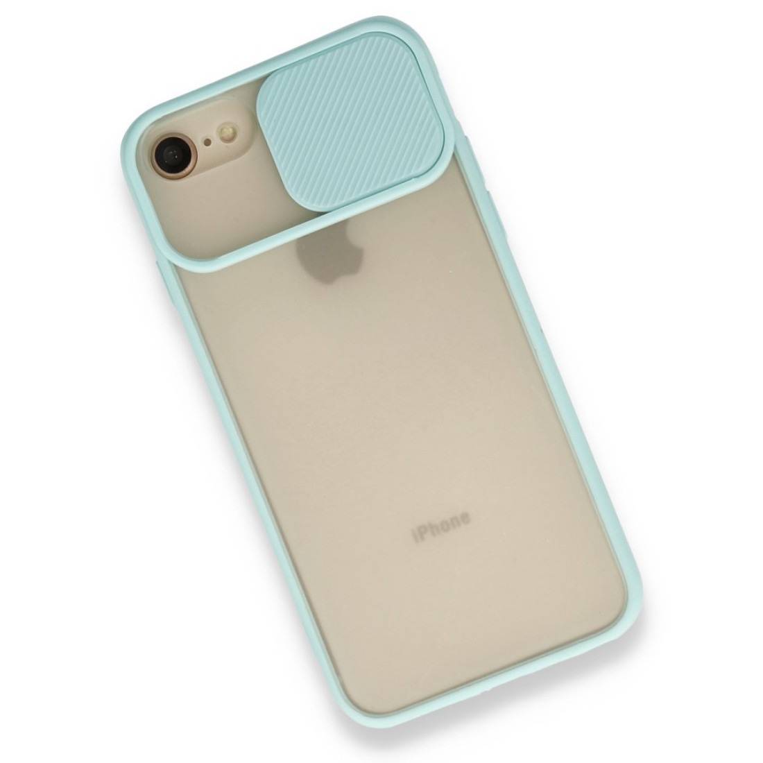 Apple iPhone 7 Kılıf Palm Buzlu Kamera Sürgülü Silikon - Turkuaz