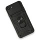 Apple iPhone 7 Kılıf Pars Lens Yüzüklü Silikon - Siyah