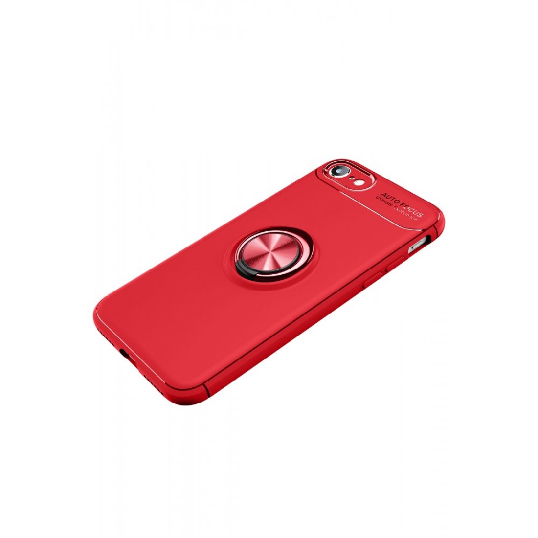 Apple iPhone 7 Kılıf Range Yüzüklü Silikon - Kırmızı