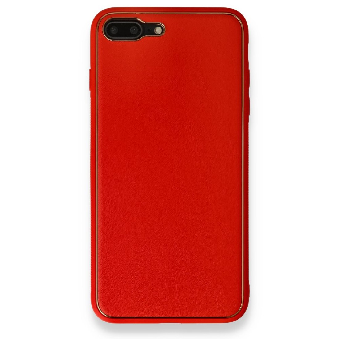 Apple iPhone 7 Plus Kılıf Coco Deri Silikon Kapak - Kırmızı