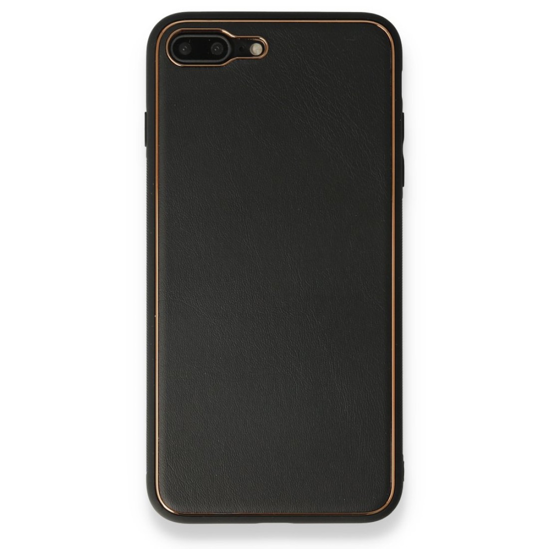Apple iPhone 7 Plus Kılıf Coco Deri Silikon Kapak - Siyah
