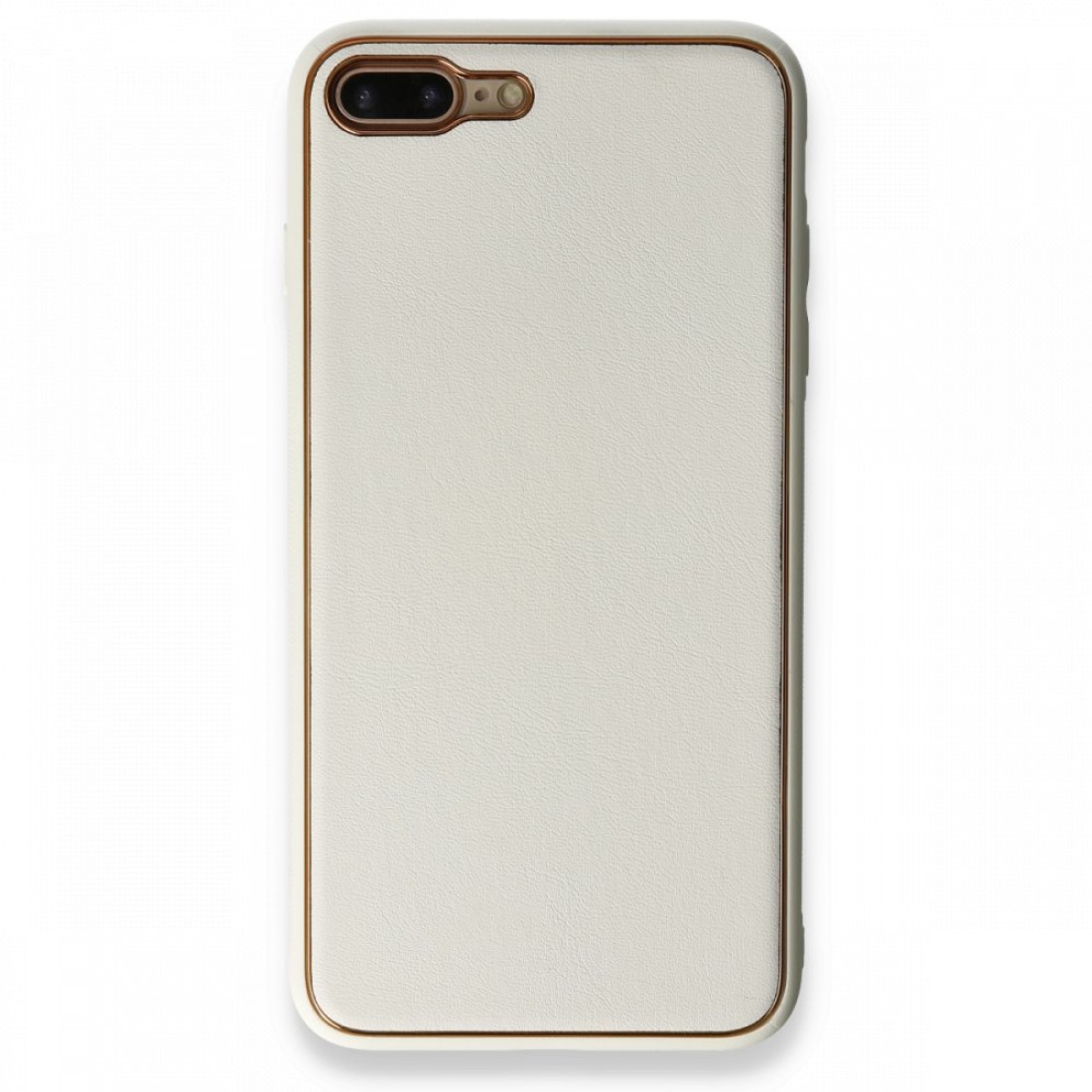 Apple iPhone 7 Plus Kılıf Coco Deri Silikon Kapak - Beyaz