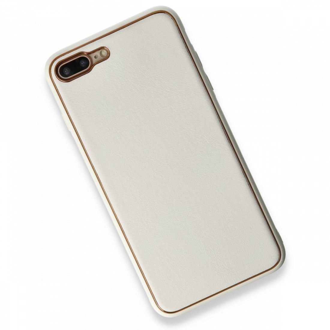 Apple iPhone 7 Plus Kılıf Coco Deri Silikon Kapak - Beyaz