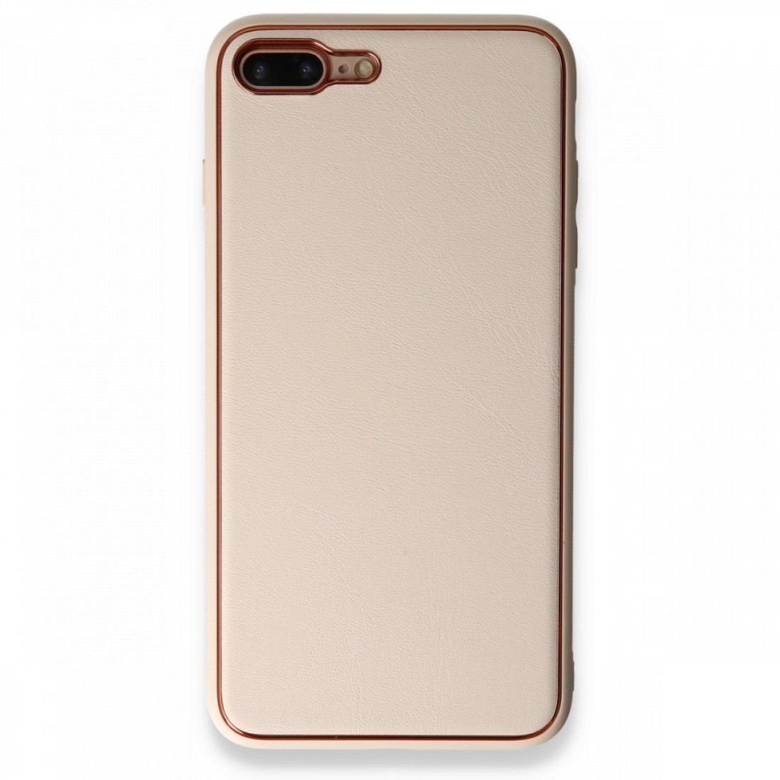 Apple iPhone 7 Plus Kılıf Coco Deri Silikon Kapak - Gold