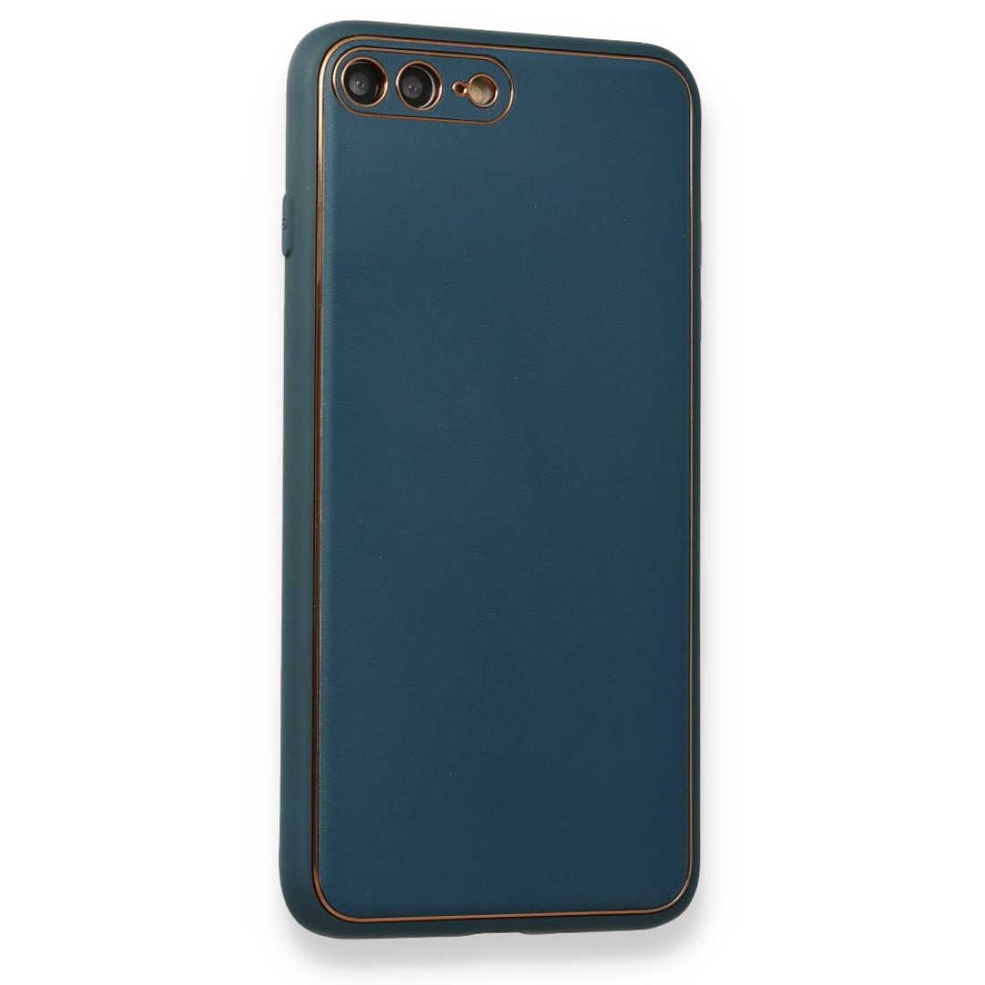 Apple iPhone 7 Plus Kılıf Coco Deri Silikon Kapak - Mavi