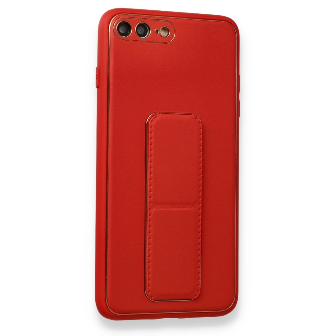 Apple iPhone 7 Plus Kılıf Coco Deri Standlı Kapak - Kırmızı