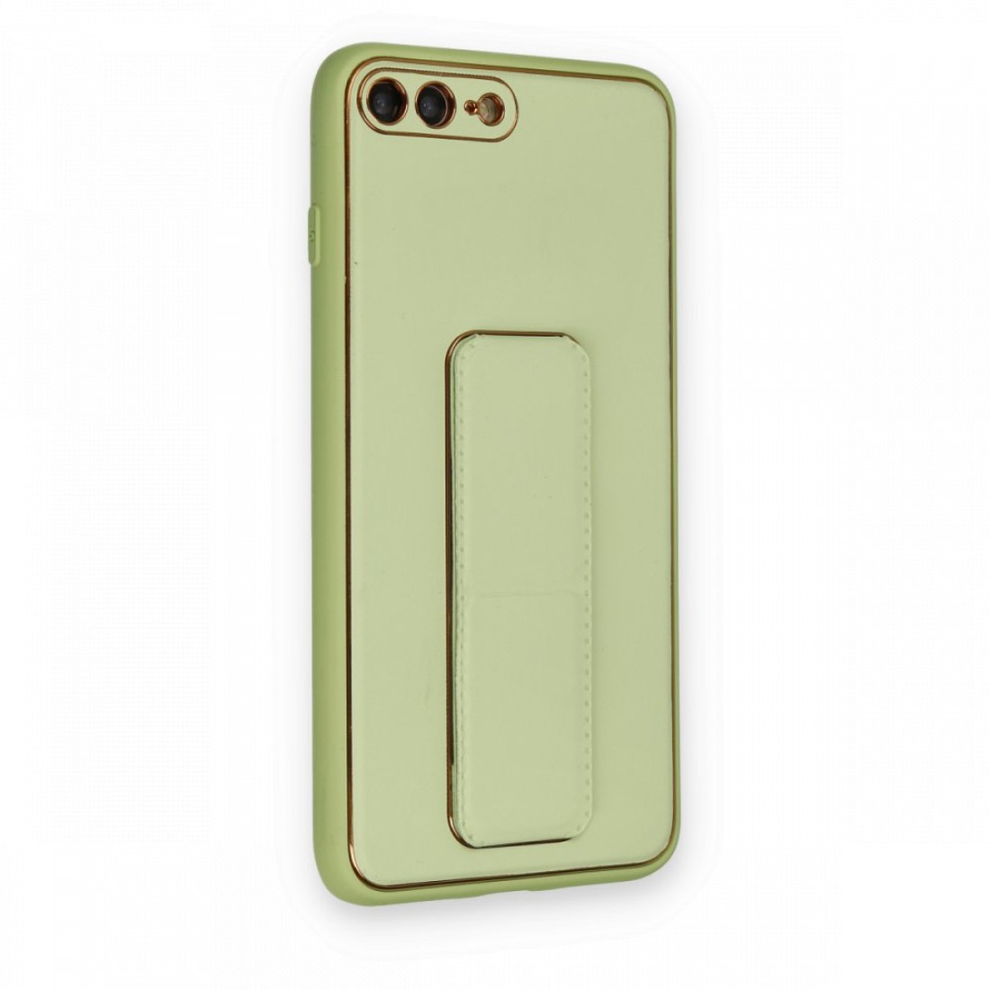 Apple iPhone 7 Plus Kılıf Coco Deri Standlı Kapak - Su Yeşili