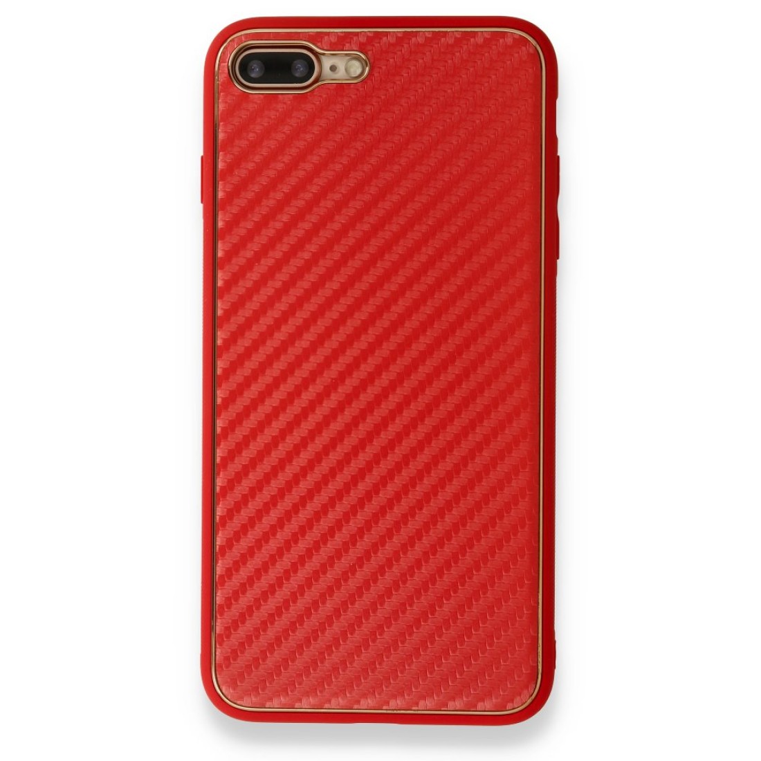Apple iPhone 7 Plus Kılıf Coco Karbon Silikon - Kırmızı