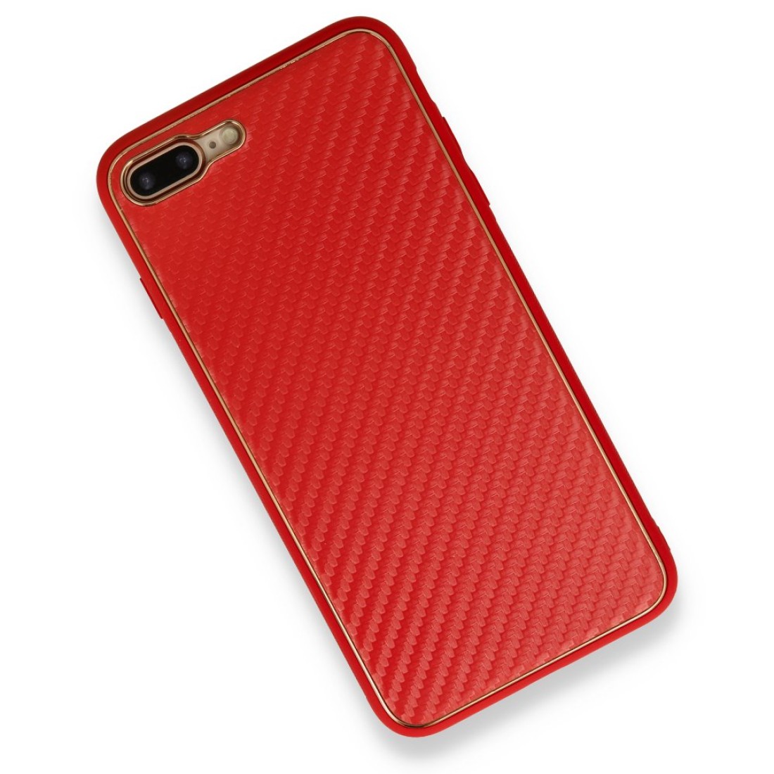 Apple iPhone 7 Plus Kılıf Coco Karbon Silikon - Kırmızı