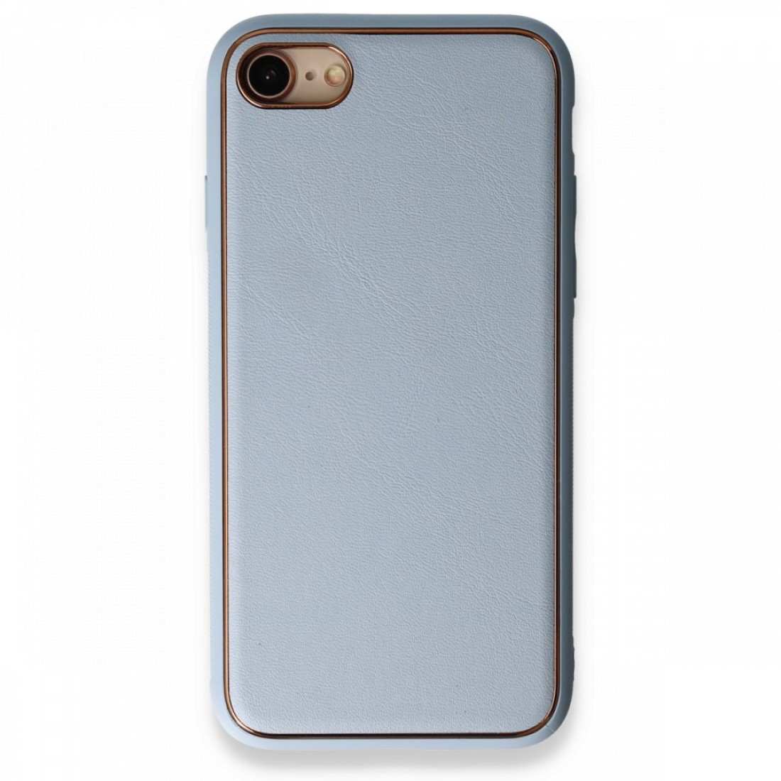 Apple iPhone 8 Kılıf Coco Deri Silikon Kapak - Açık Mavi