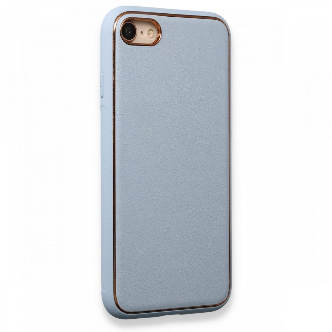 Apple iPhone 8 Kılıf Coco Deri Silikon Kapak - Açık Mavi