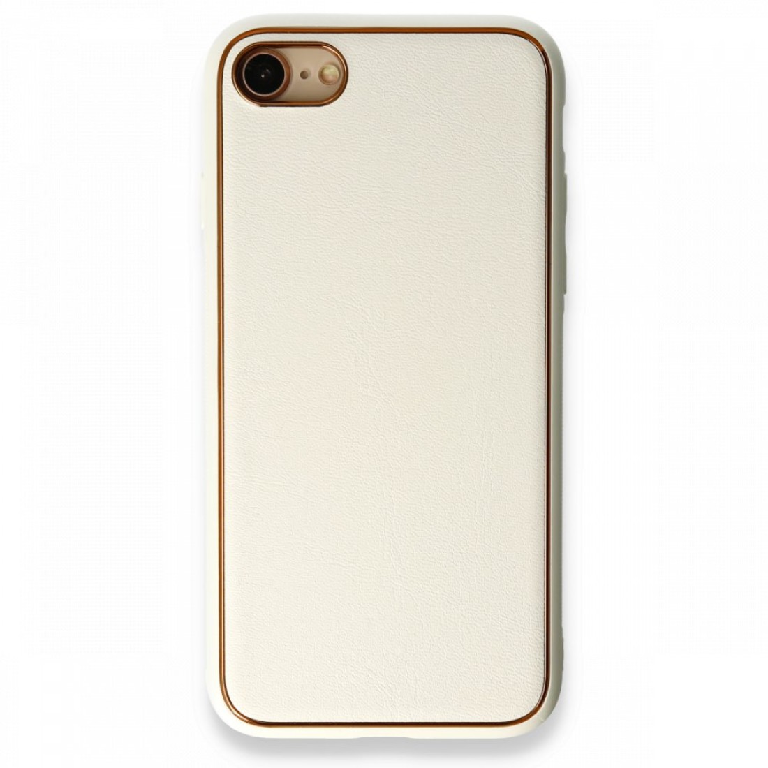 Apple iPhone 8 Kılıf Coco Deri Silikon Kapak - Beyaz