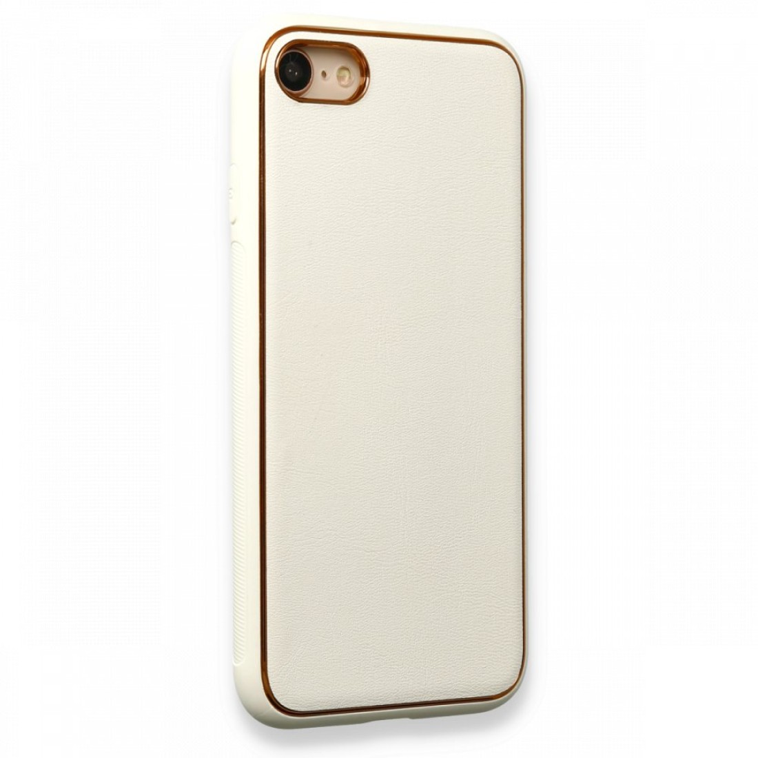 Apple iPhone 8 Kılıf Coco Deri Silikon Kapak - Beyaz