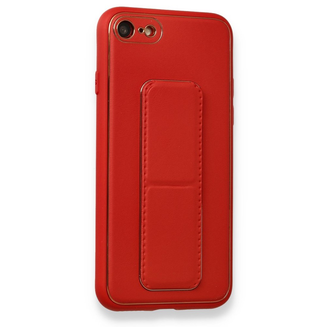 Apple iPhone 8 Kılıf Coco Deri Standlı Kapak - Kırmızı