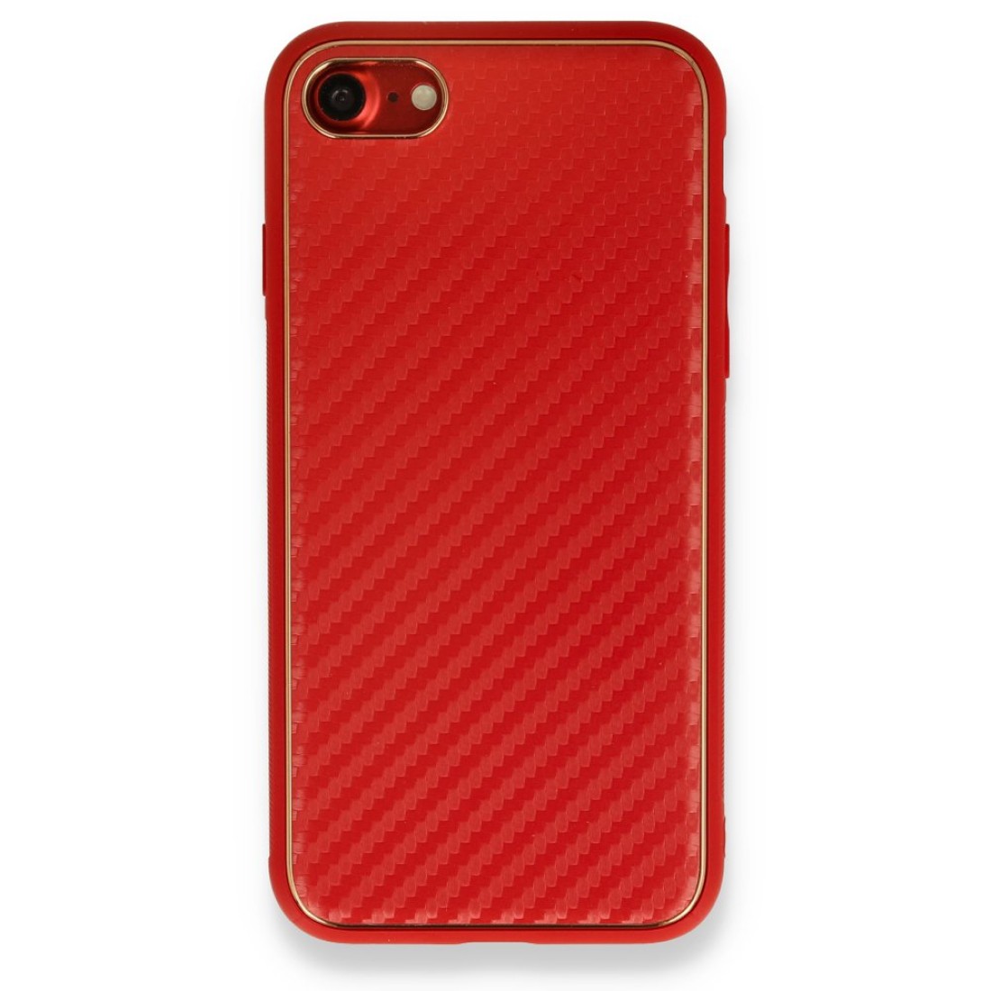 Apple iPhone 8 Kılıf Coco Karbon Silikon - Kırmızı