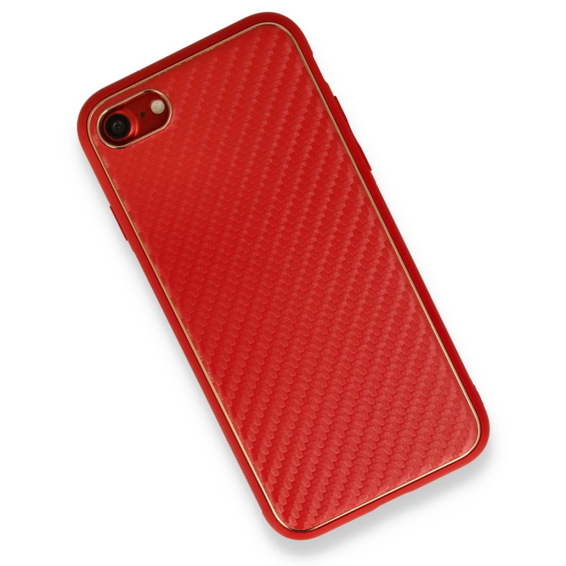 Apple iPhone 8 Kılıf Coco Karbon Silikon - Kırmızı