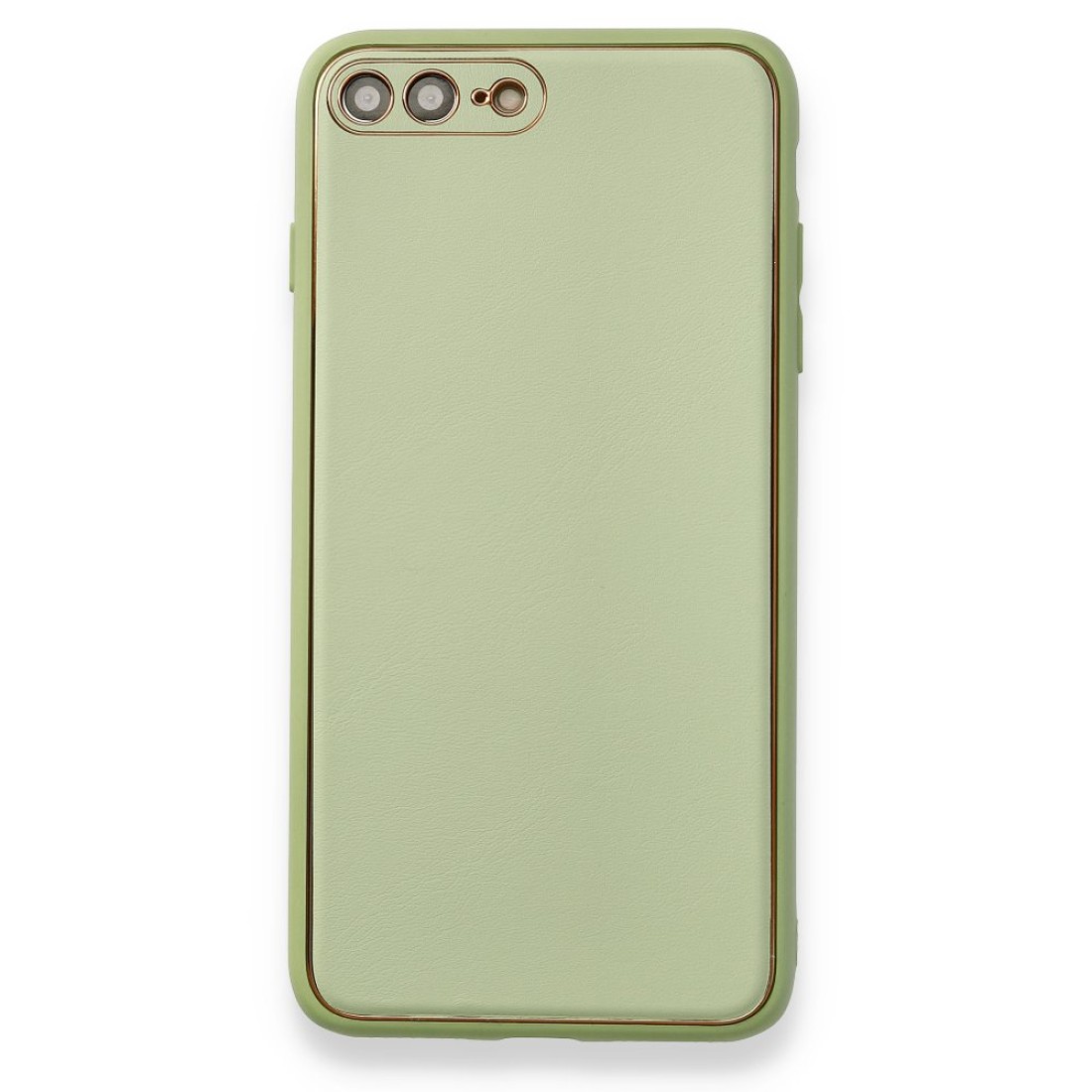 Apple iPhone 8 Plus Kılıf Coco Deri Silikon Kapak - Açık Yeşil