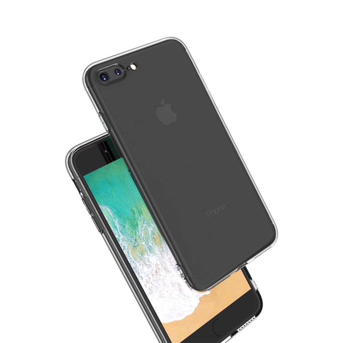 Apple iPhone 8 Plus Kılıf Deluxe 2mm Şeffaf Silikon