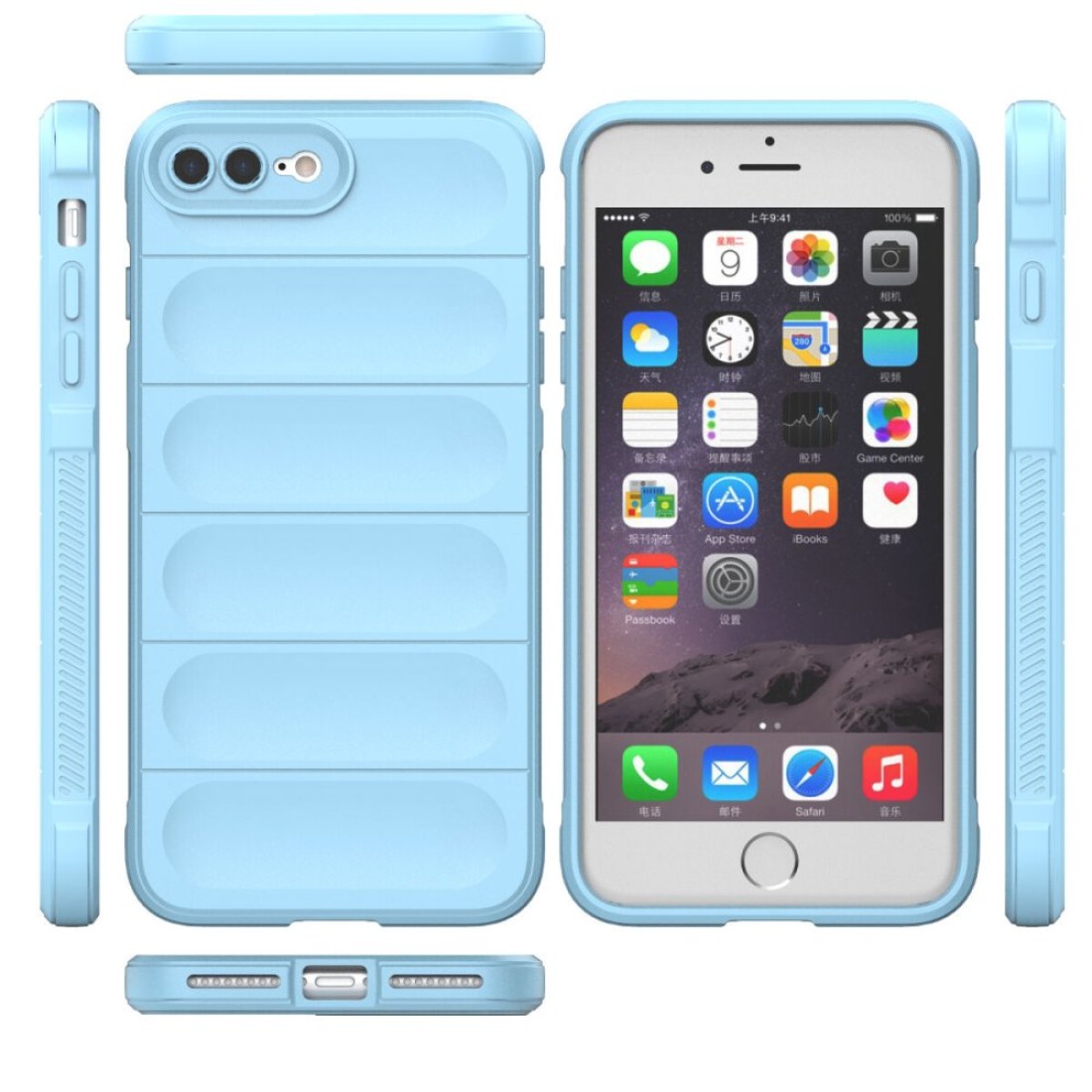 Apple iPhone 8 Plus Kılıf Optimum Silikon - Sky Blue