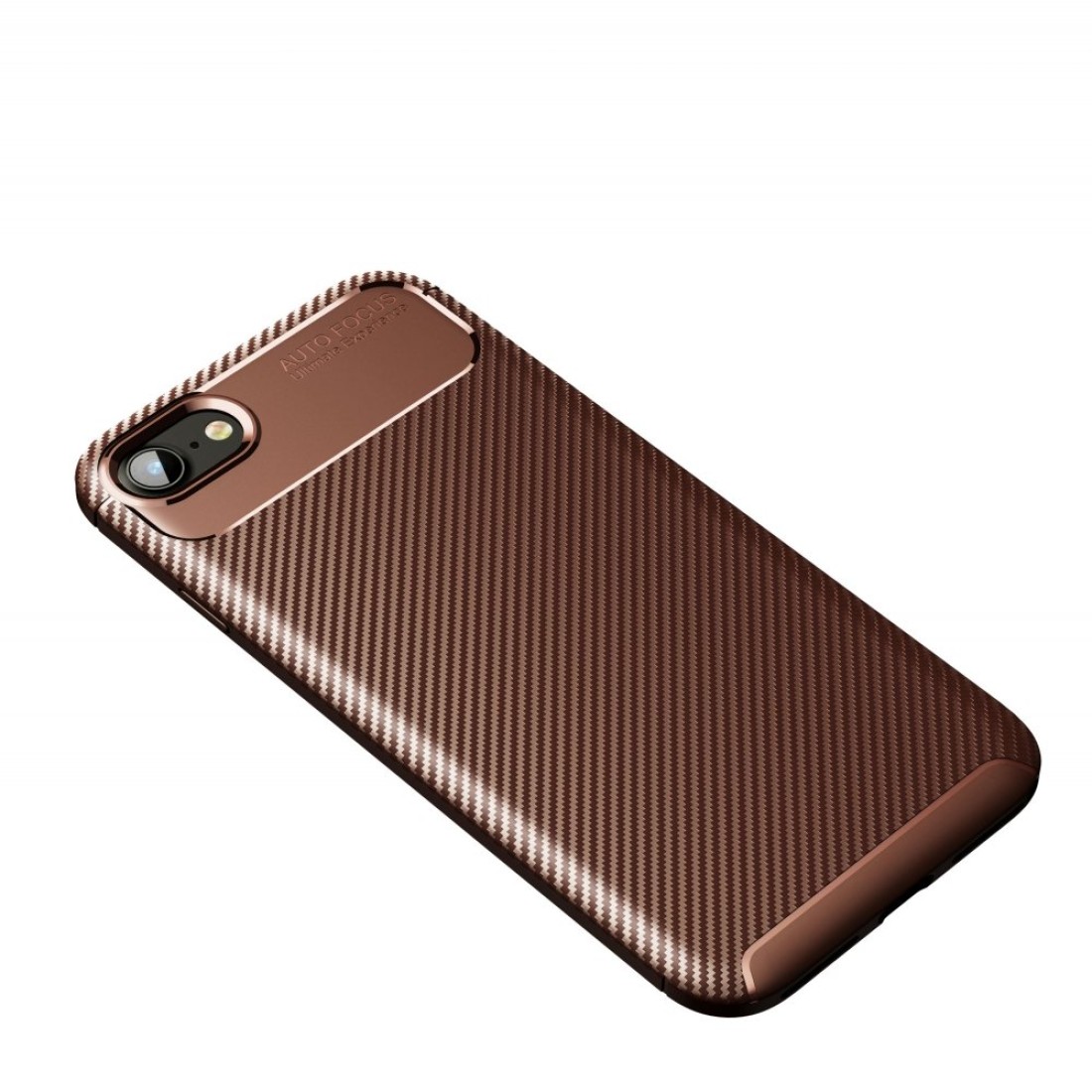 Apple iPhone SE 2020 Kılıf Focus Karbon Silikon - Kahverengi
