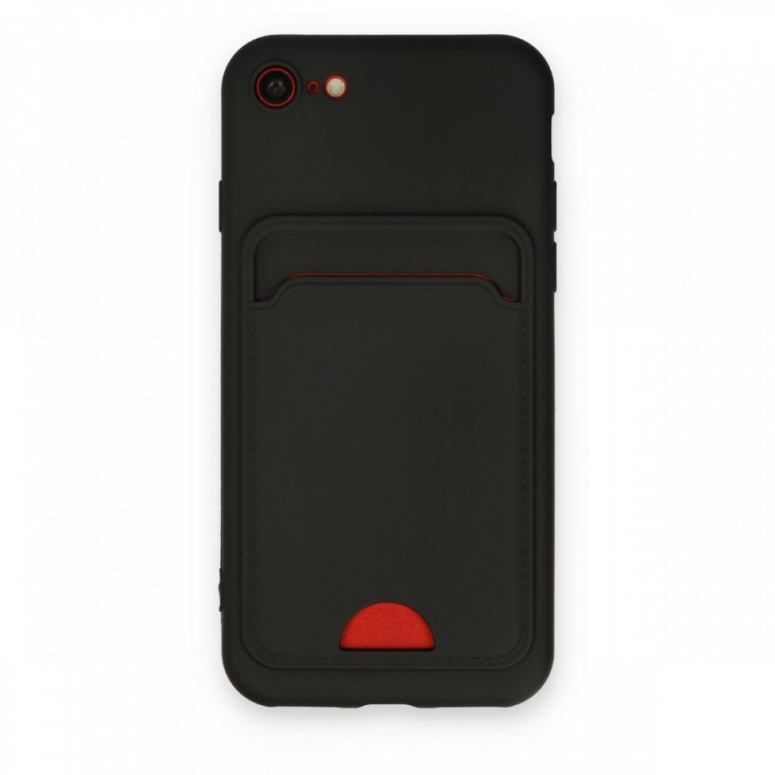 Apple iPhone SE 2020 Kılıf Kelvin Kartvizitli Silikon - Siyah
