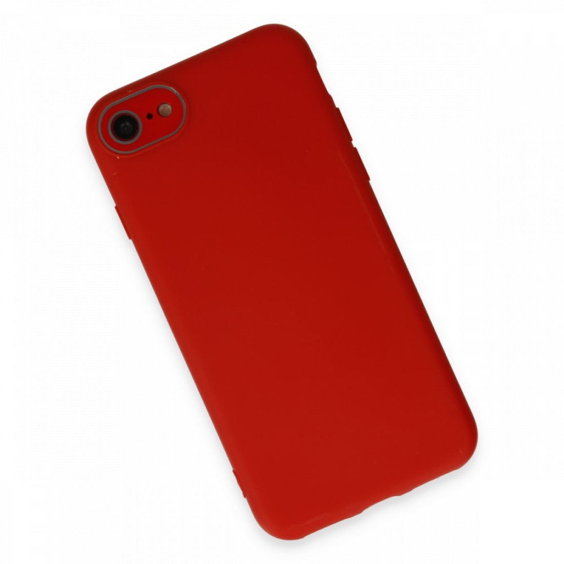 Apple iPhone SE 2020 Kılıf Lansman Glass Kapak - Kırmızı
