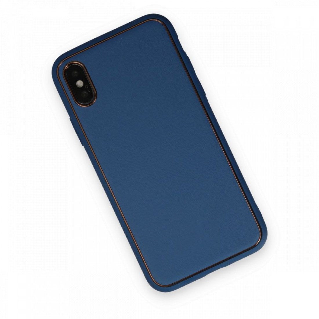 Apple iPhone X Kılıf Coco Deri Silikon Kapak - Açık Mavi