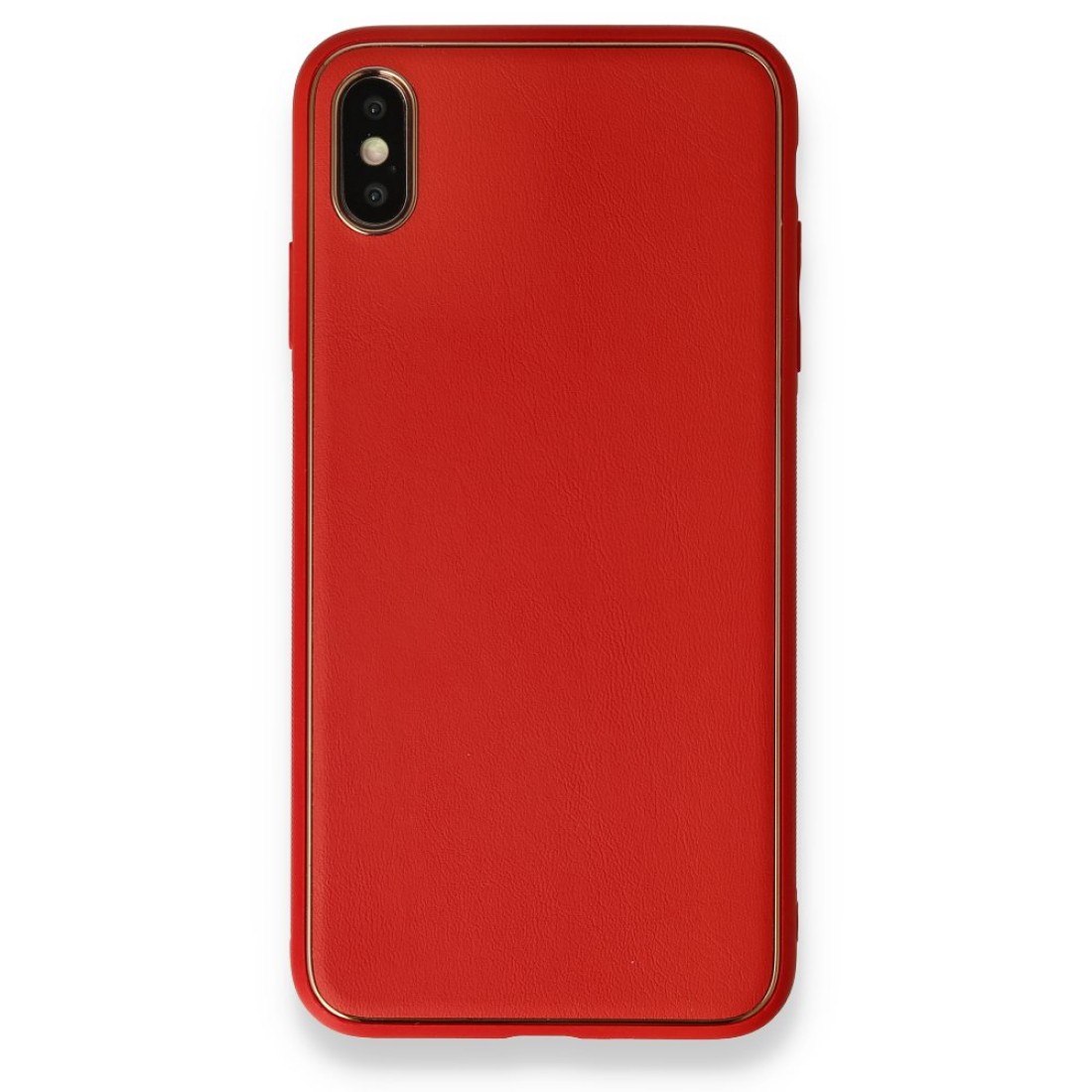 Apple iPhone X Kılıf Coco Deri Silikon Kapak - Kırmızı