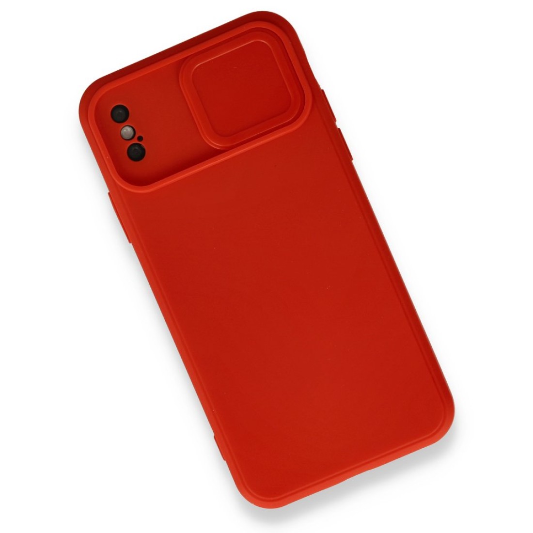 Apple iPhone X Kılıf Color Lens Silikon - Kırmızı