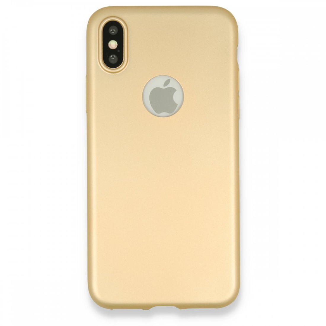 Apple iPhone X Kılıf Premium Rubber Silikon - Gold