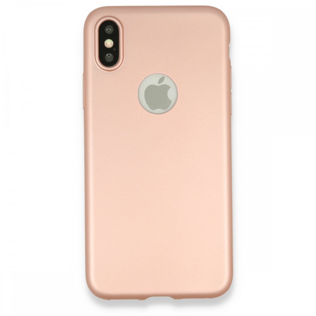 Apple iPhone X Kılıf Premium Rubber Silikon - Rose Gold