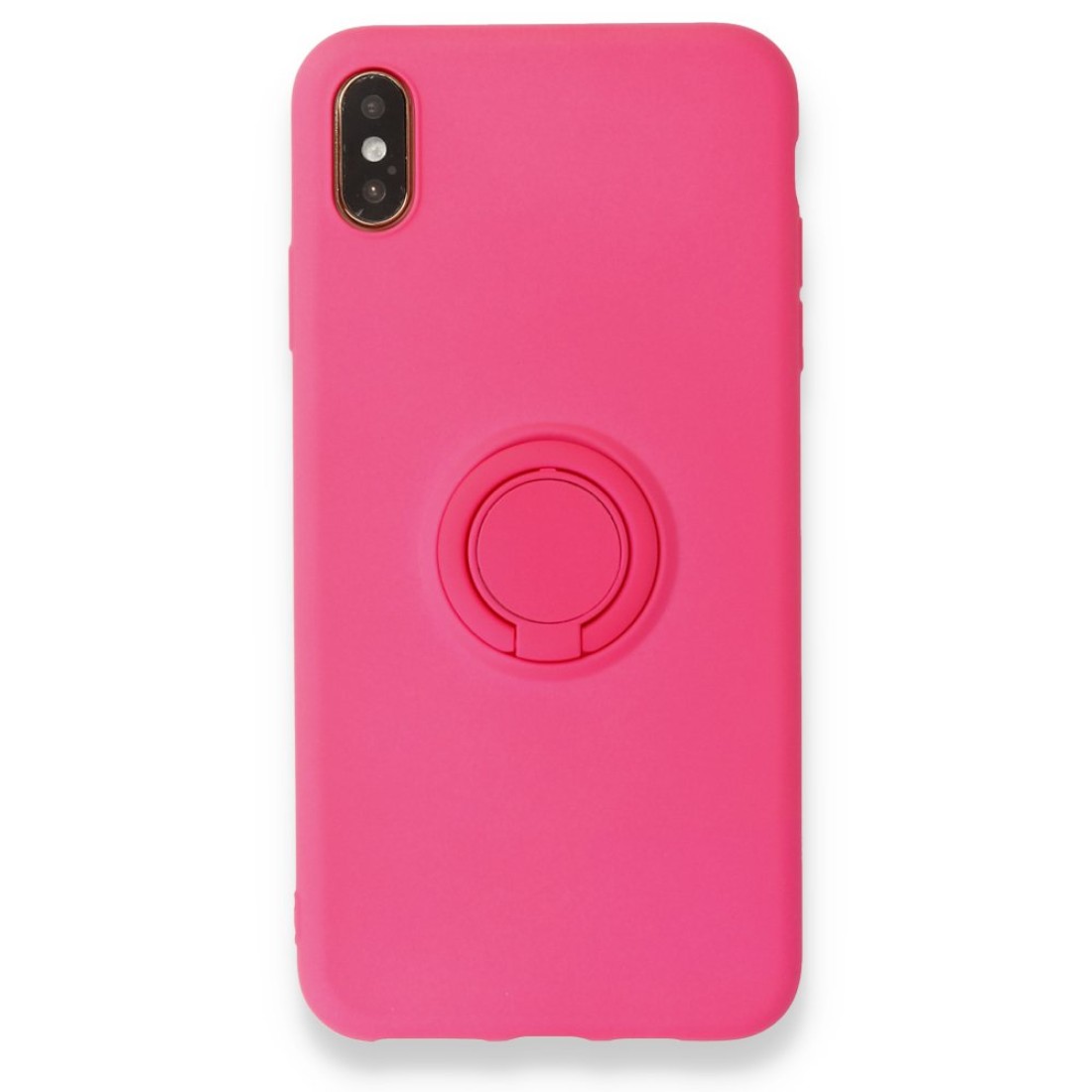 Apple iPhone X Kılıf Viktor Yüzüklü Silikon - Pembe