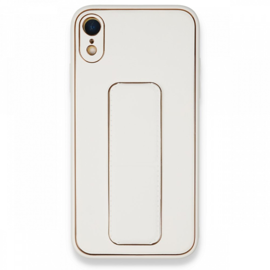 Apple iPhone XR Kılıf Coco Deri Standlı Kapak - Beyaz