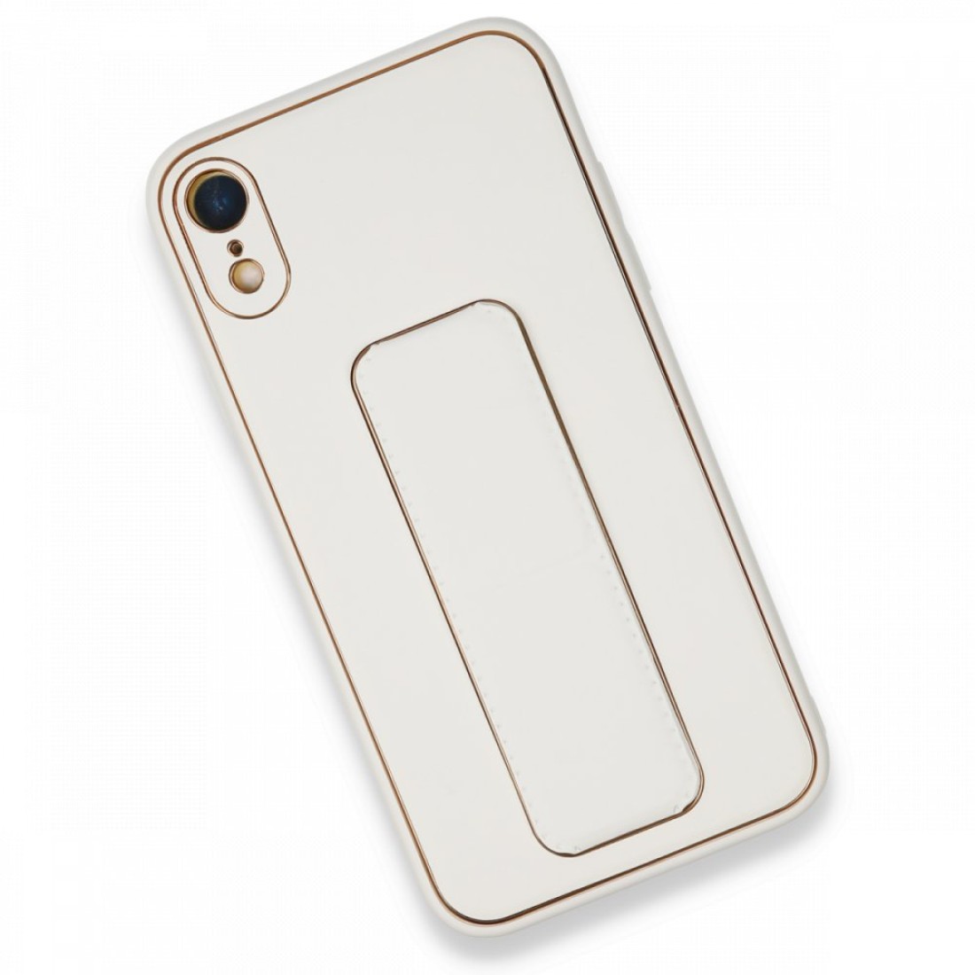 Apple iPhone XR Kılıf Coco Deri Standlı Kapak - Beyaz