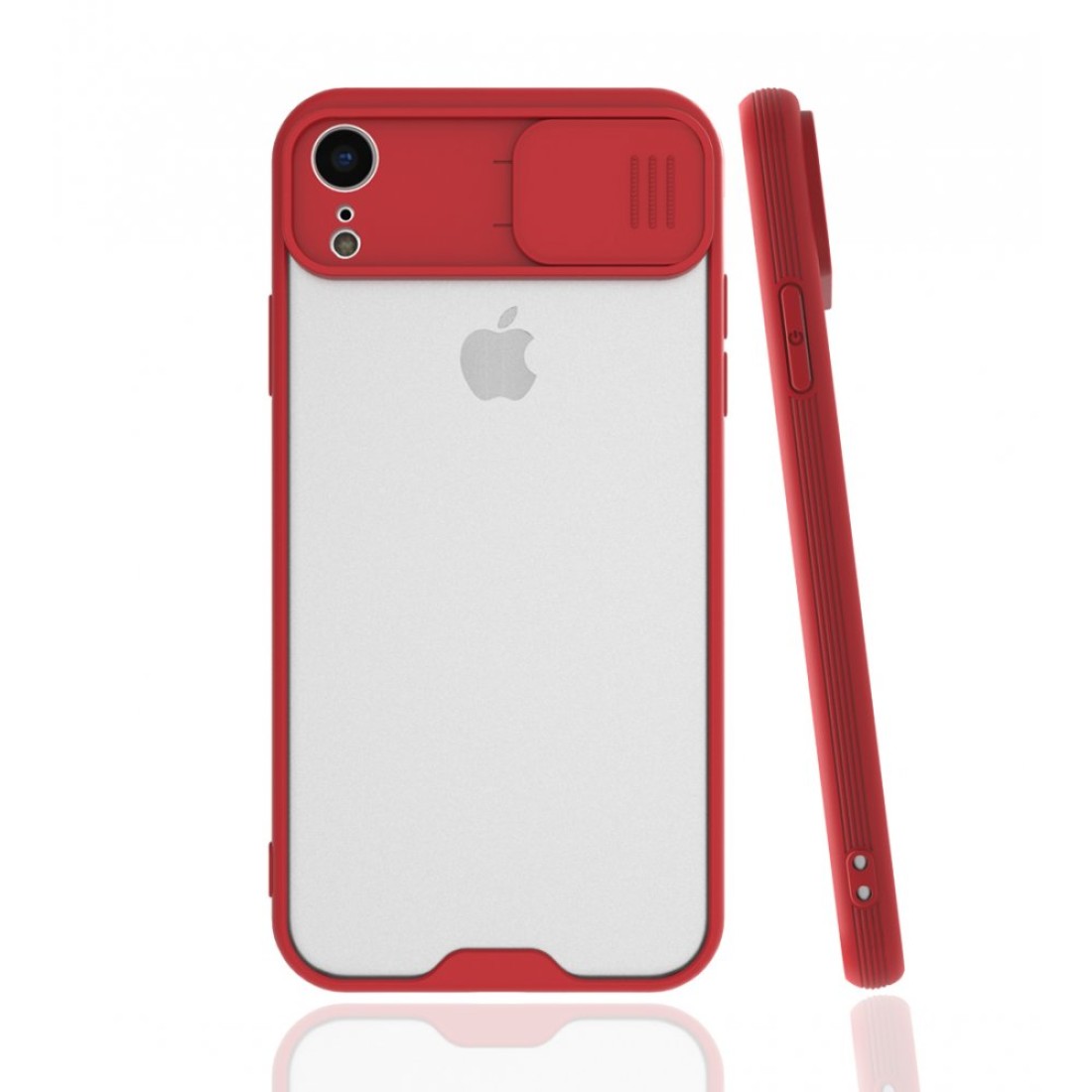 Apple iPhone XR Kılıf Platin Kamera Koruma Silikon - Kırmızı