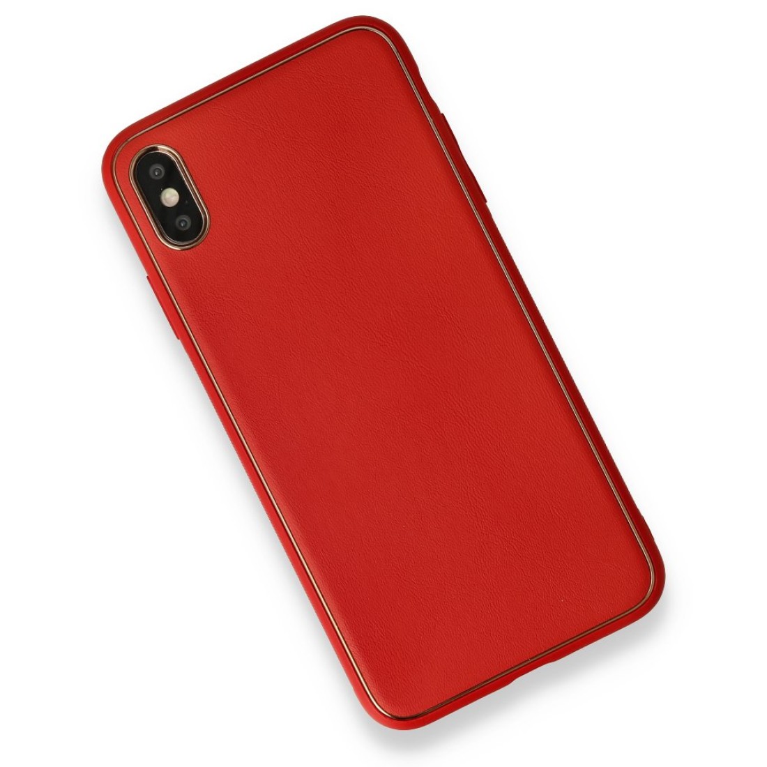 Apple iPhone XS Kılıf Coco Deri Silikon Kapak - Kırmızı