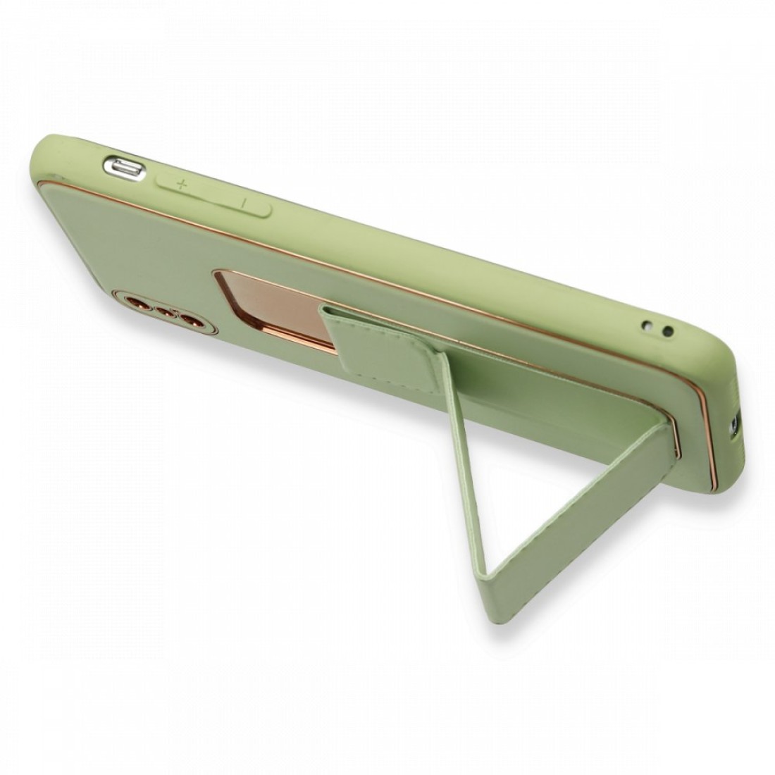 Apple iPhone XS Kılıf Coco Deri Standlı Kapak - Su Yeşili