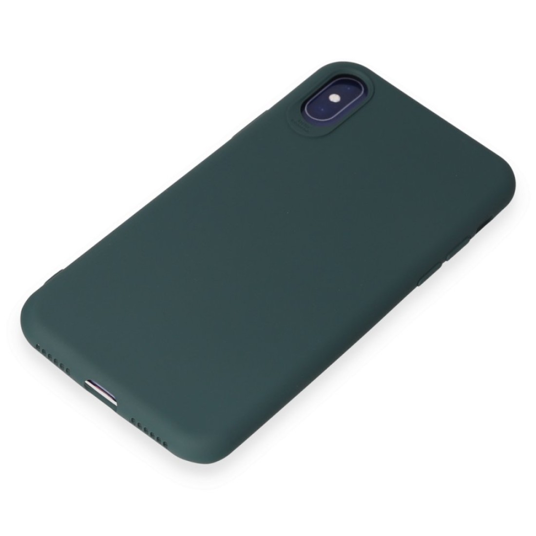 Apple iPhone XS Kılıf First Silikon - Koyu Yeşil