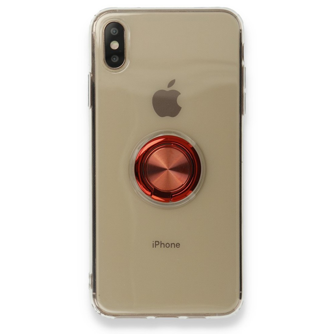 Apple iPhone XS Kılıf Gros Yüzüklü Silikon - Kırmızı