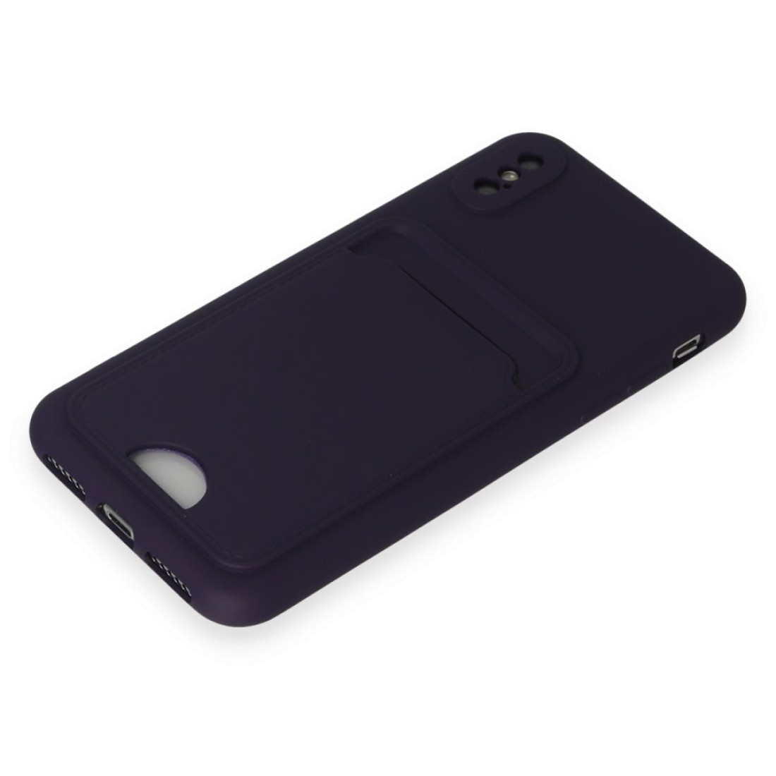 Apple Apple iPhone XS Kılıf Kelvin Kartvizitli Silikon - Derin Mor