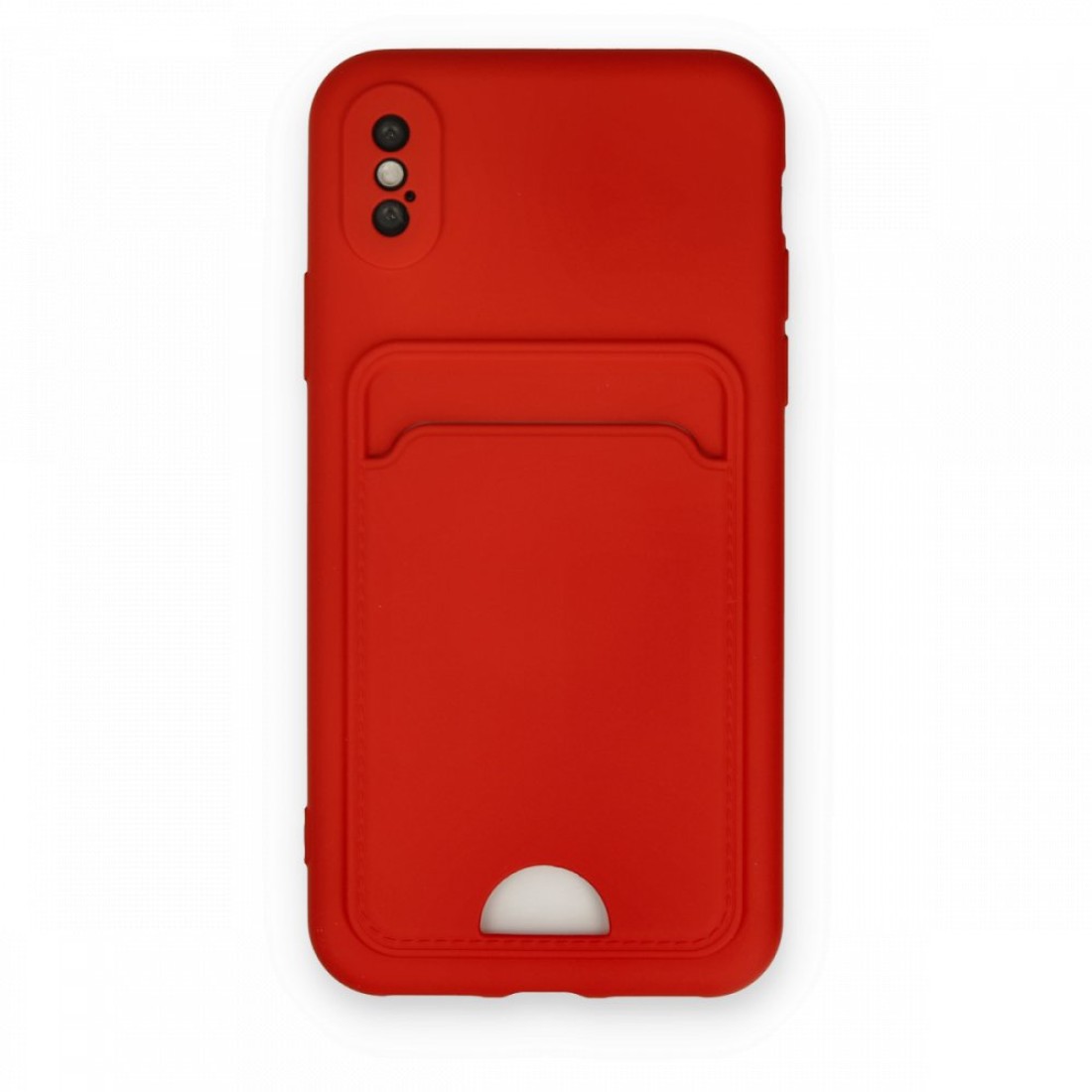 Apple iPhone XS Kılıf Kelvin Kartvizitli Silikon - Kırmızı