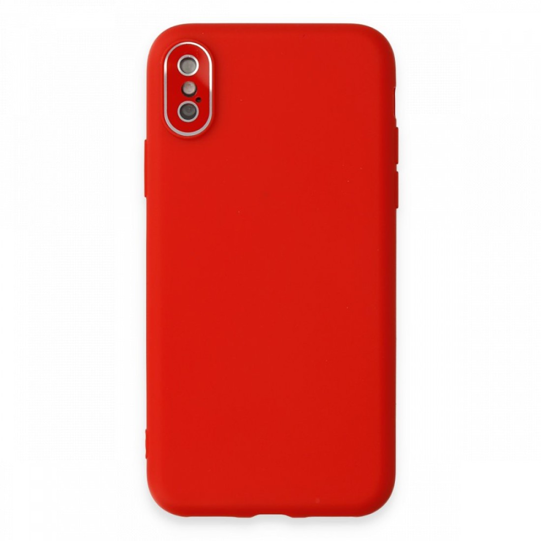 Apple iPhone XS Kılıf Lansman Glass Kapak - Kırmızı