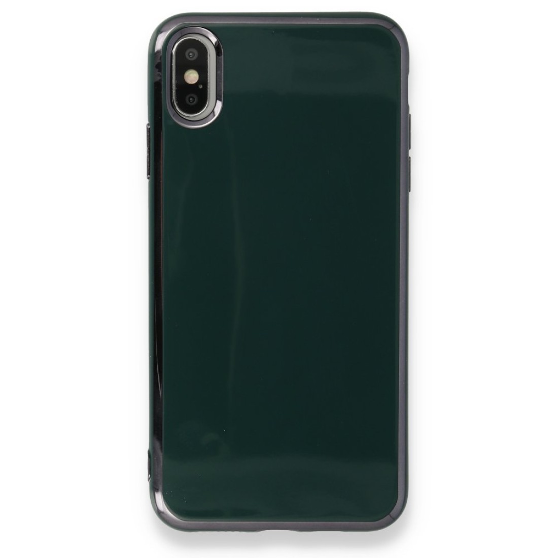 Apple iPhone XS Max Kılıf İkon Silikon - Koyu Yeşil