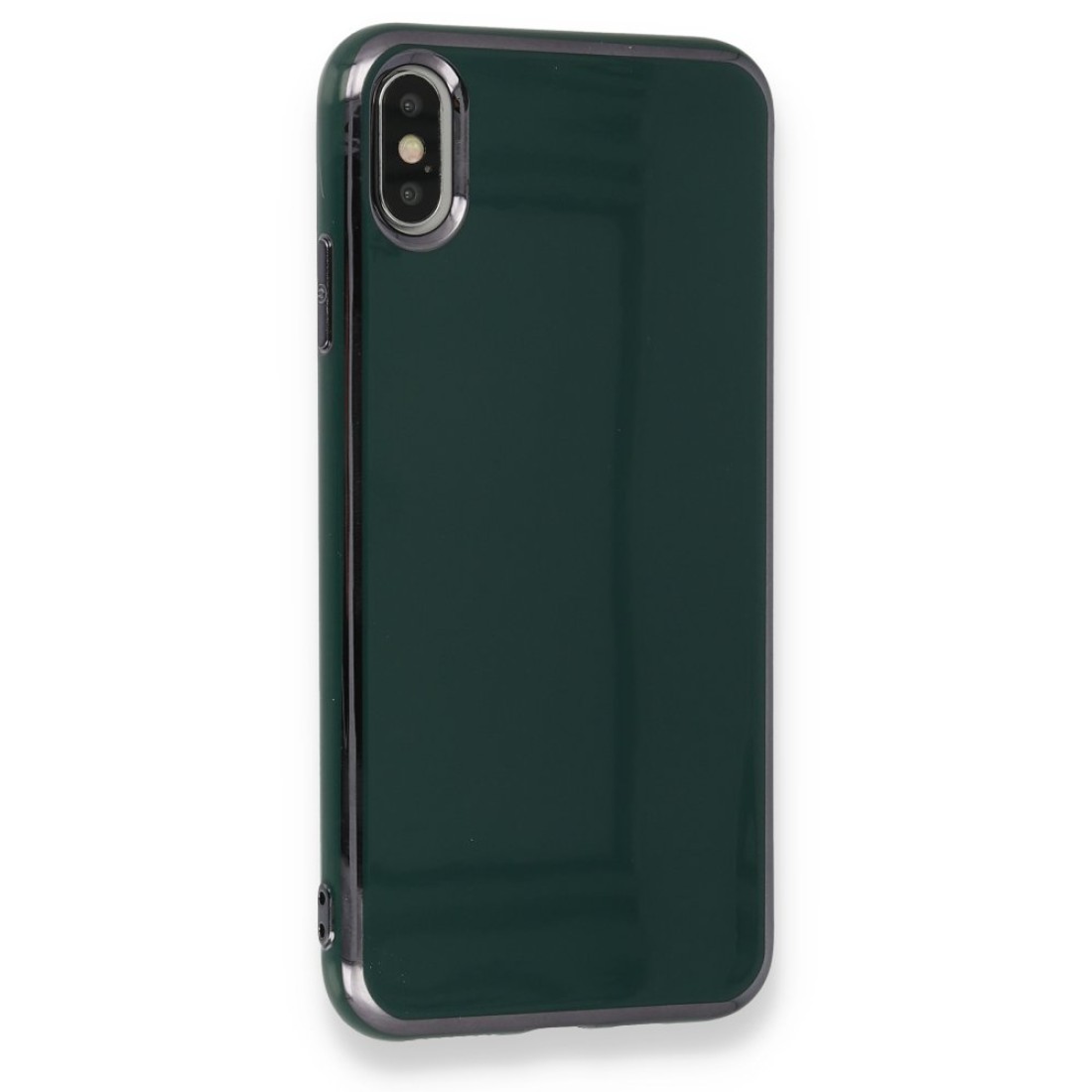 Apple iPhone XS Max Kılıf İkon Silikon - Koyu Yeşil