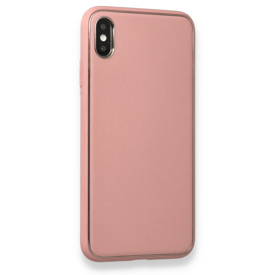 Apple iPhone XS Max Kılıf Coco Deri Silikon Kapak - Pembe