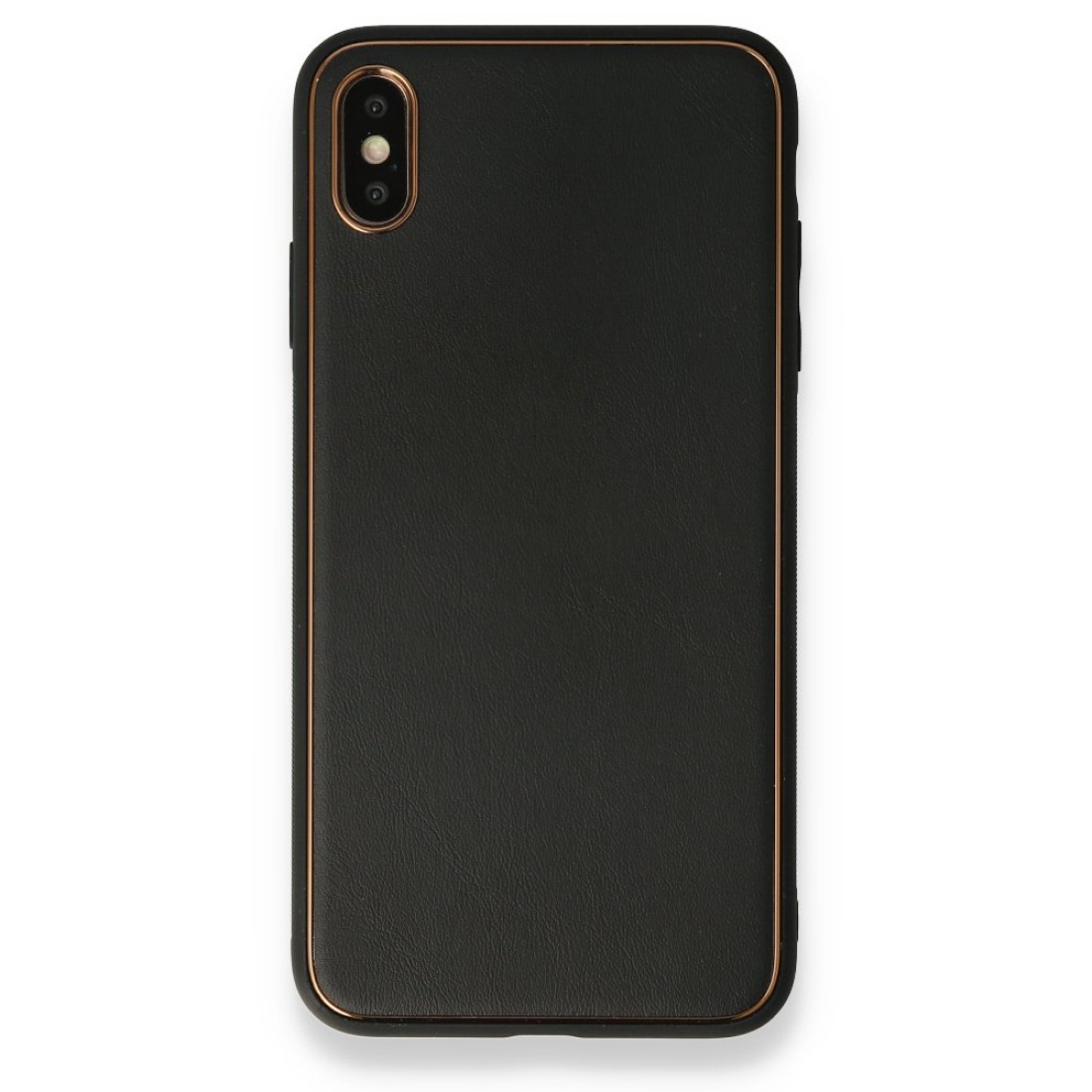 Apple iPhone XS Max Kılıf Coco Deri Silikon Kapak - Siyah