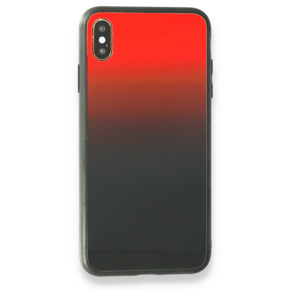 Apple iPhone XS Max Kılıf Grady Silikon - Kırmızı-Siyah